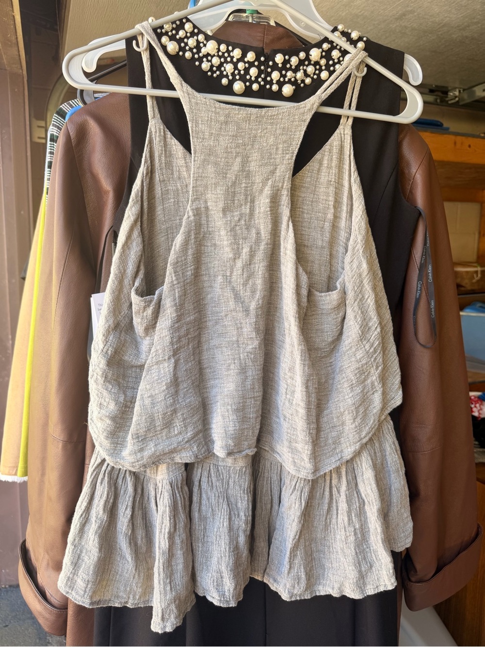 Amara Layered Ruffle Camisole - Light Gray - Picture 4 of 4